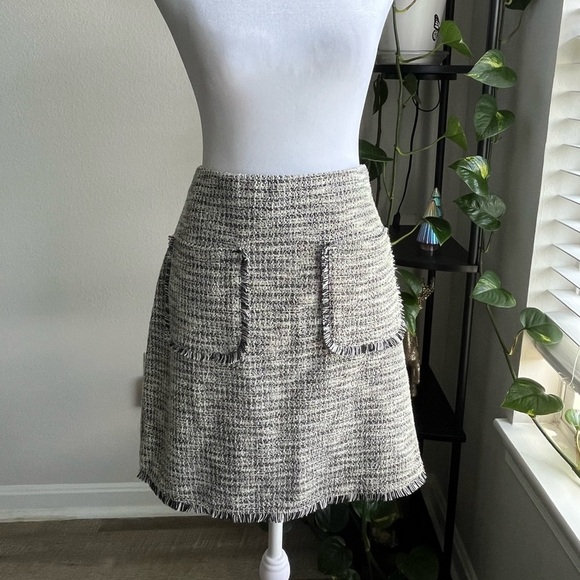 LOFT Chic Tweed Skirt in Black and White - Picture 2 of 5